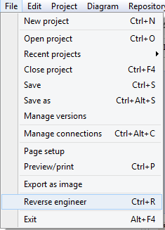 Reverse engineering an existing database